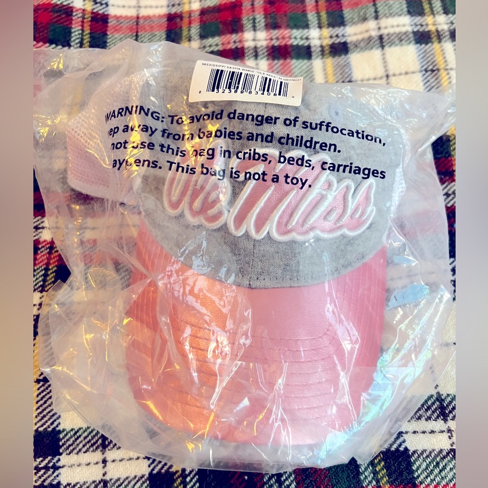 NEW Ole Miss Pink and Gray Ball Cap